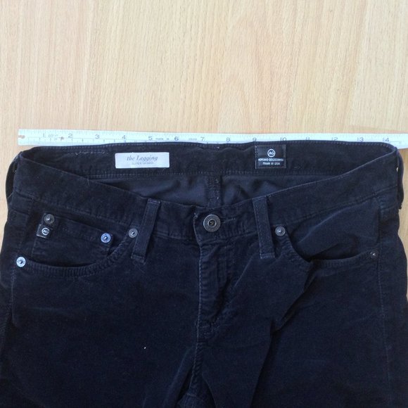 AG Adriano Goldschmied Super Skinny Legging pants  Black 27 R Velvet Corduroy - Picture 9 of 14